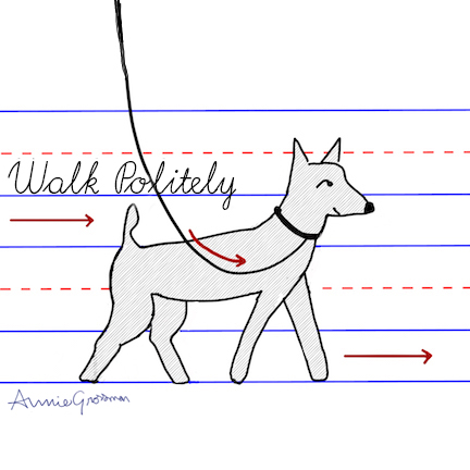 leash walking school for the dogs podcast drawing